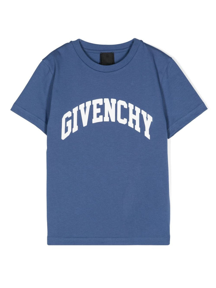 Cerulean Blue T-Shirt for Kids with Logo