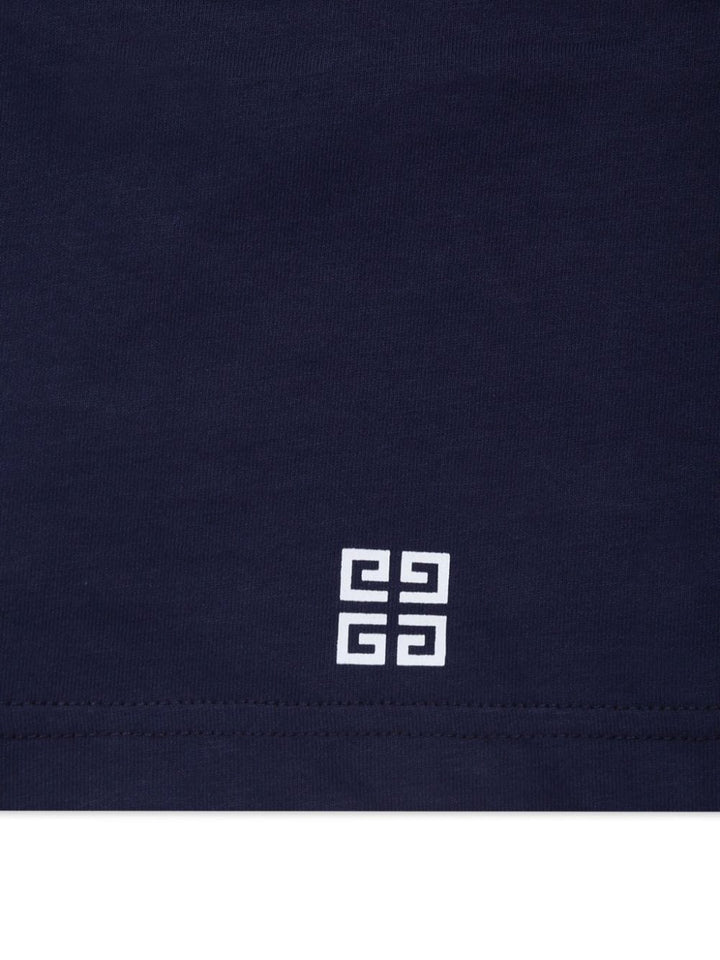 T-shirt blu navy per bambino con logo