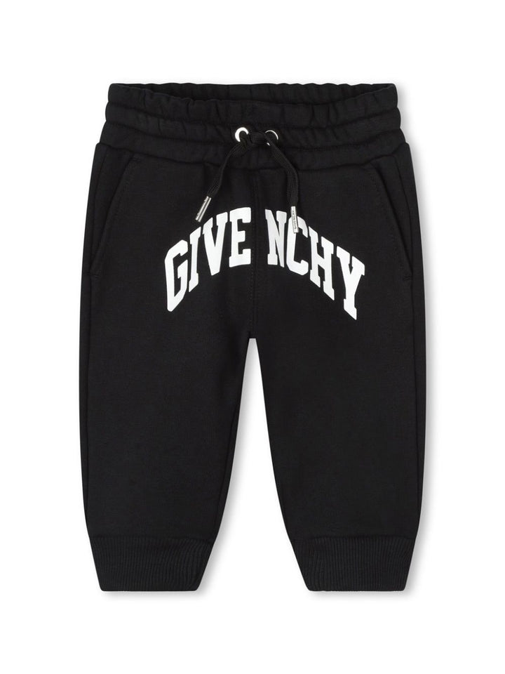 Black baby trousers with logo