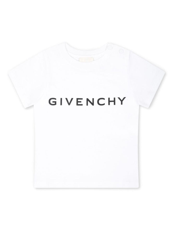 White baby t-shirt with logo