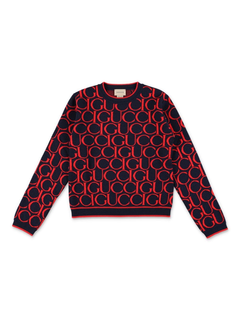 Maglione blu navy/rosso per bambino 793234XKD6I 4025 Gucci Kids 