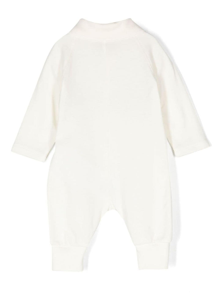 Unisex white cotton blend onesie