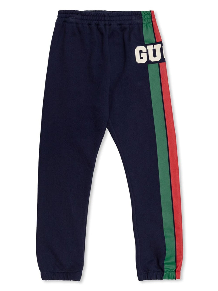 Navy blue trousers for boys with logo