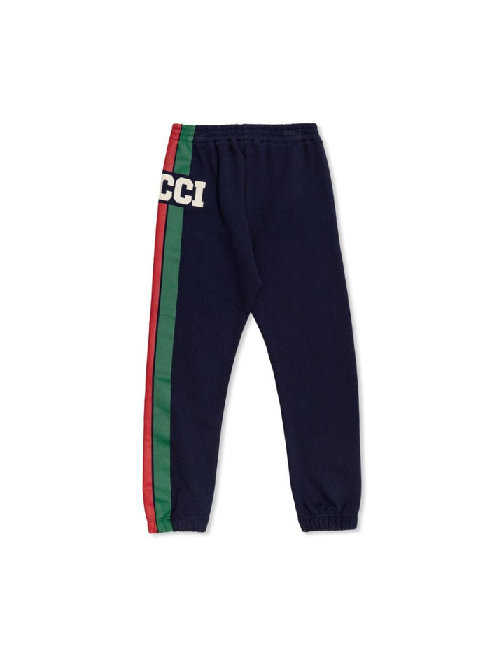 Navy blue trousers for boys with logo