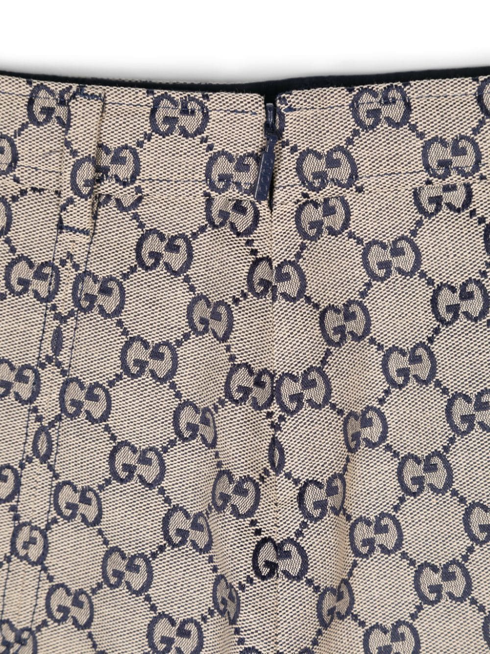 Skirt for girls in blue and beige cotton blend