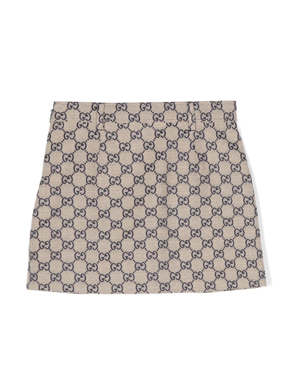 Skirt for girls in blue and beige cotton blend