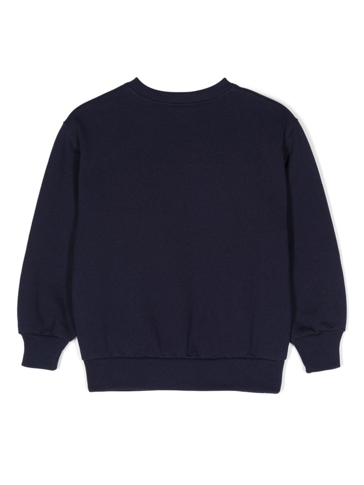 Felpa unisex in cotone blu navy con logo