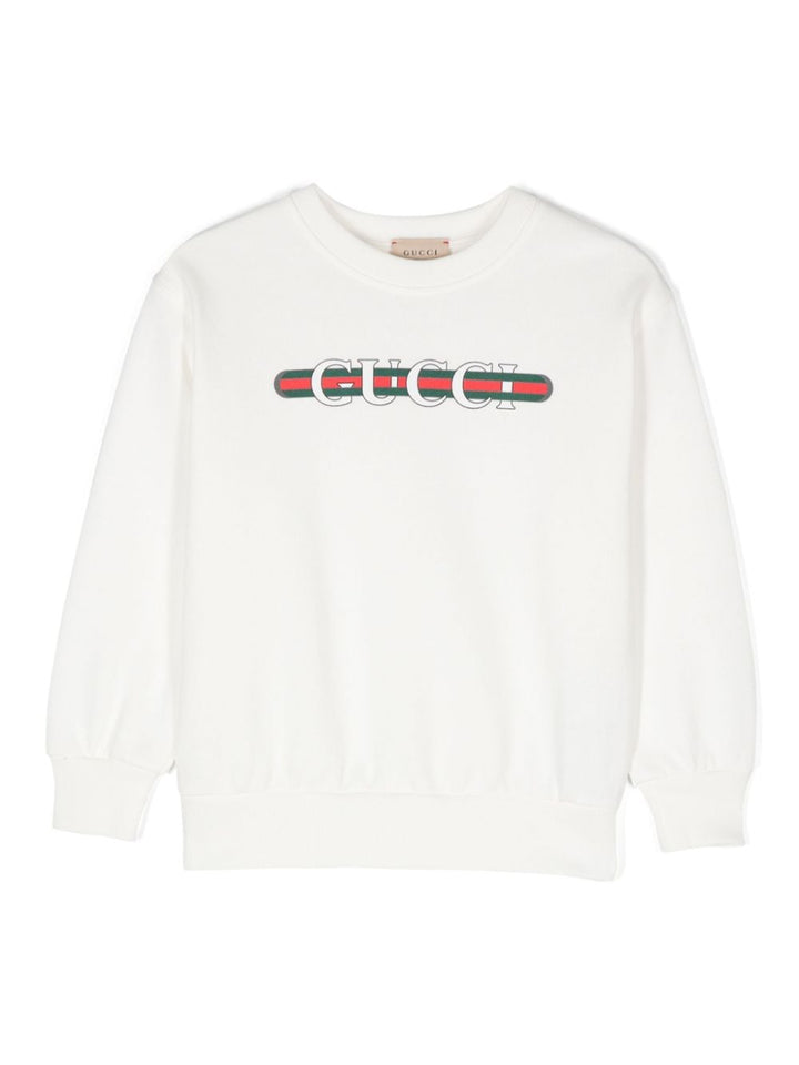 Unisex white cotton sweatshirt