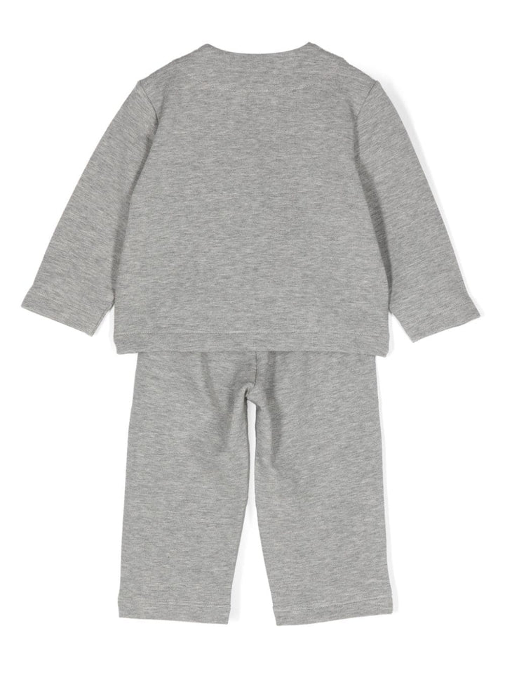 Completo in felpa per neonata in cotone grigio