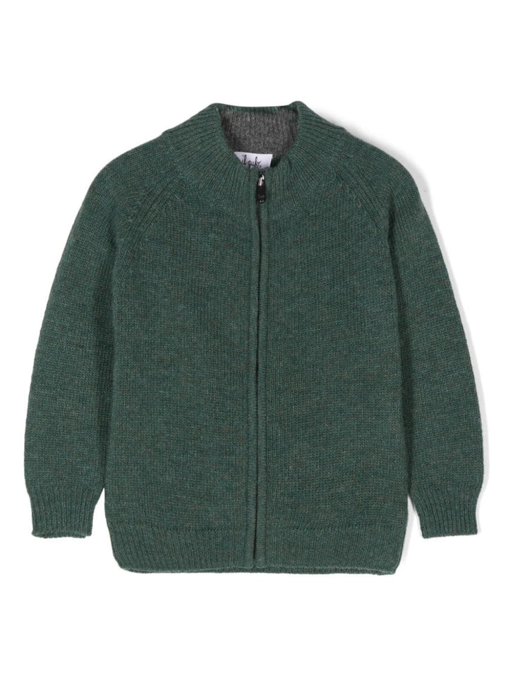 Dark green cardigan for baby