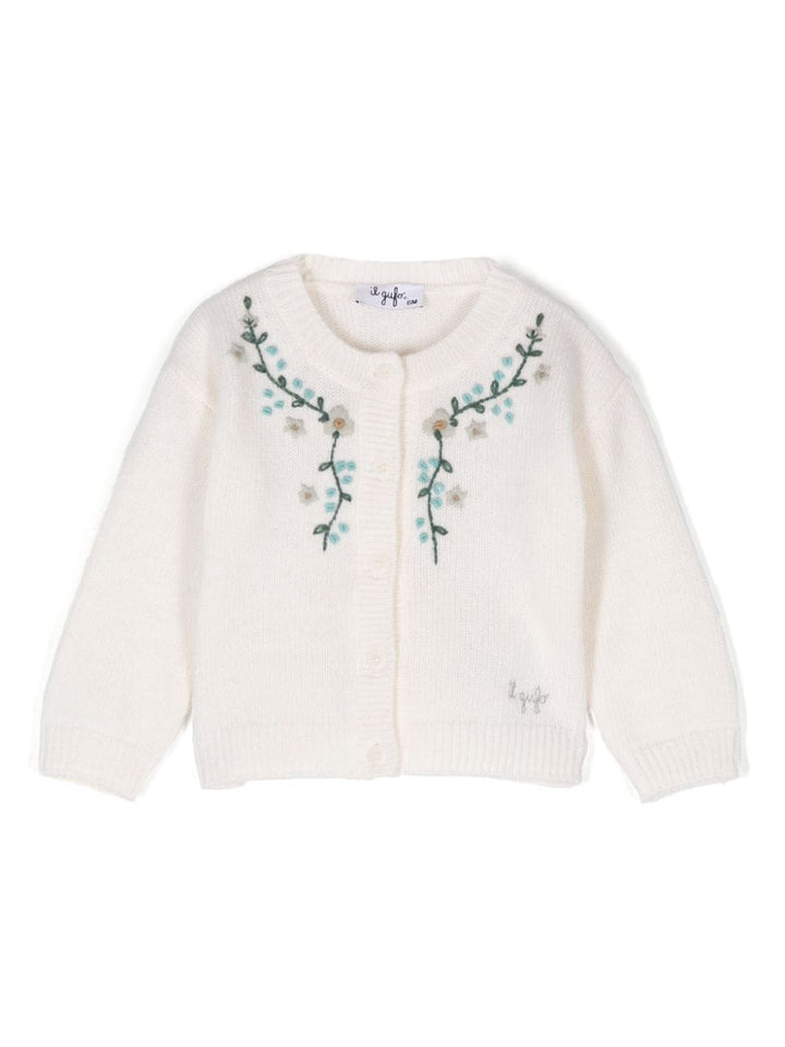 Cardigan bianco latte per neonata