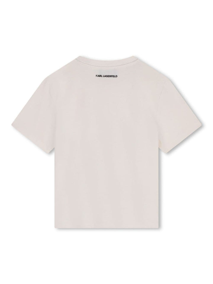 T-shirt bianco avorio per bambina