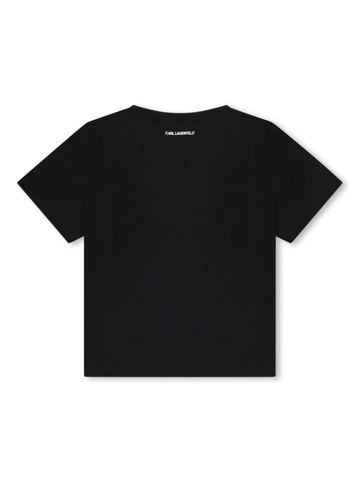 Black t-shirt for boys with logo