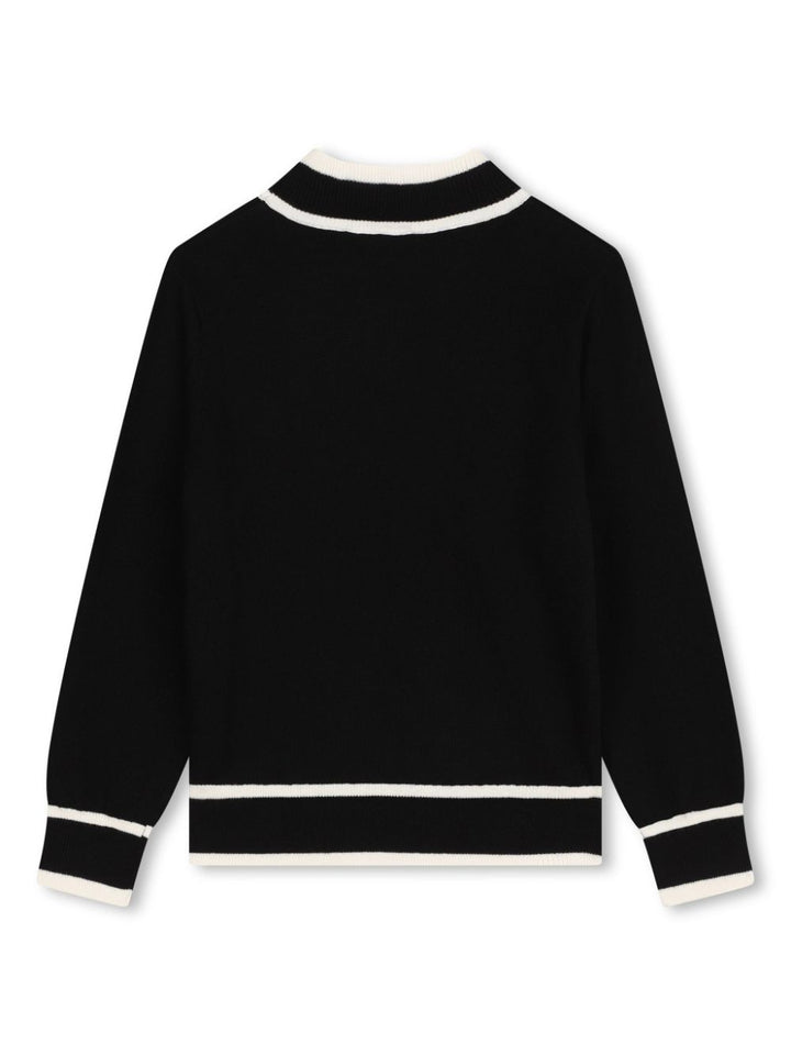 Black sweater for boys with logo