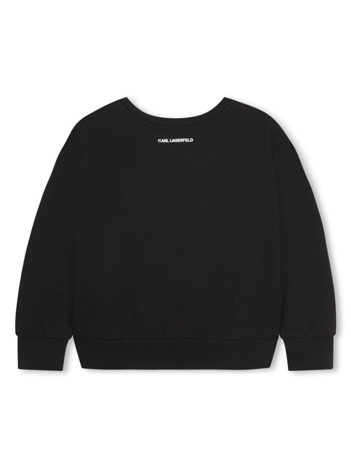 Black sweatshirt for girls with logo