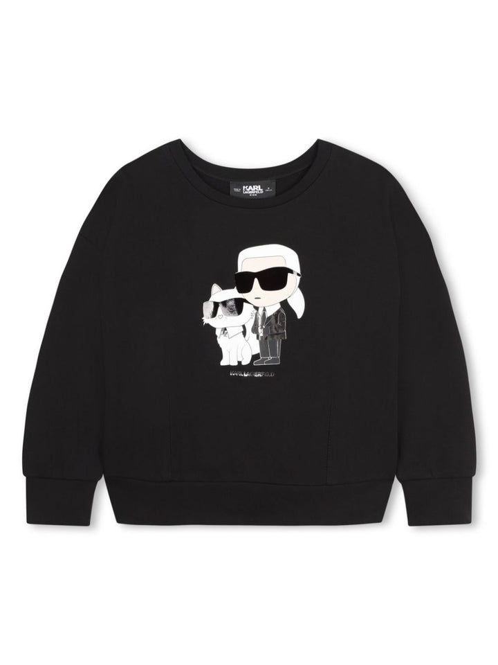 Black sweatshirt for girls with logo