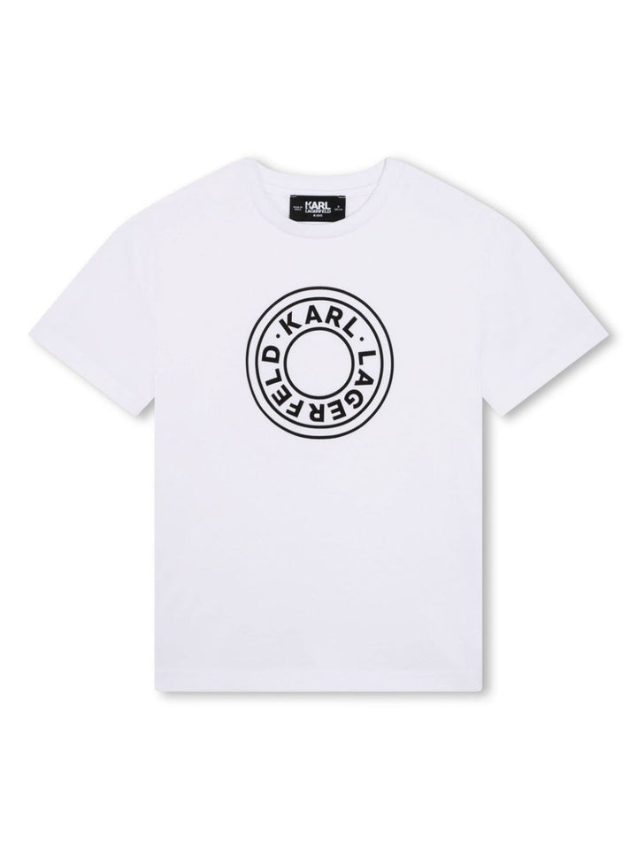 White t-shirt for boys with logo