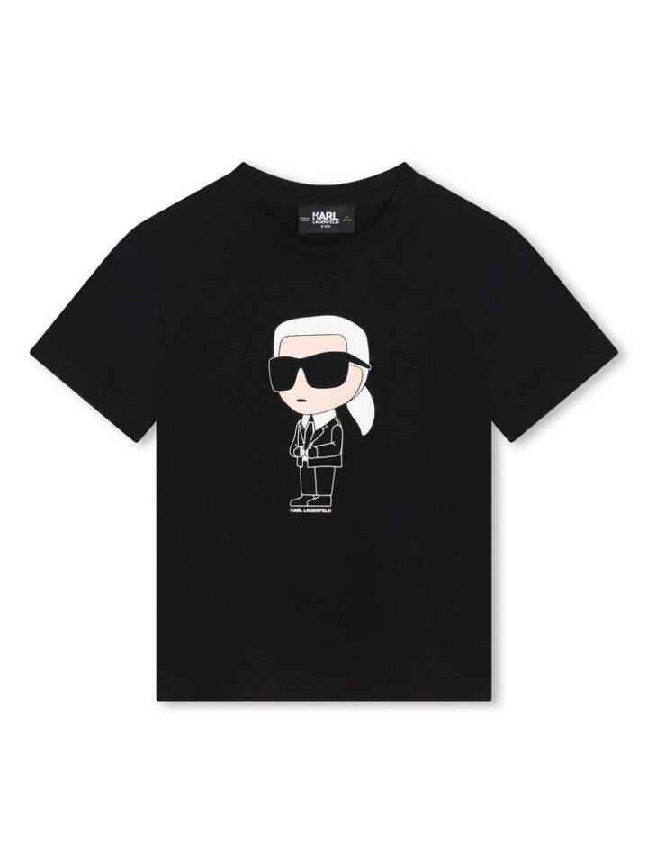 Black t-shirt for boys with logo