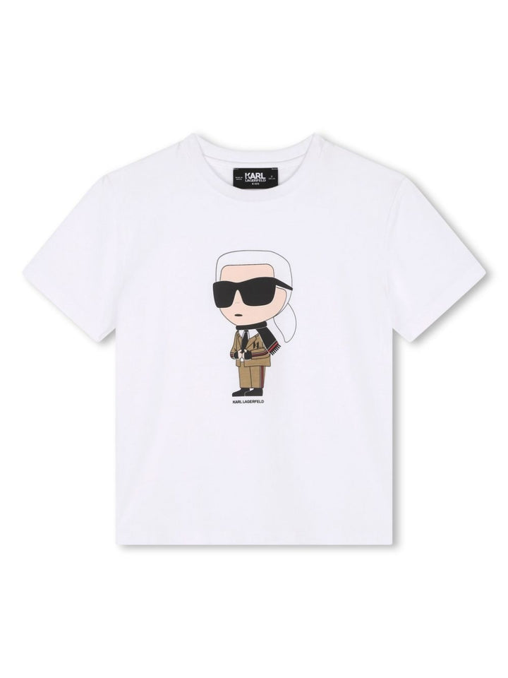 White t-shirt for boys with logo