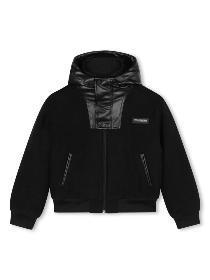 Black jacket for boys with logo