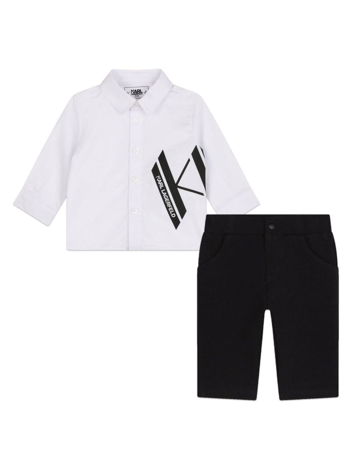 Black/white baby set with logo