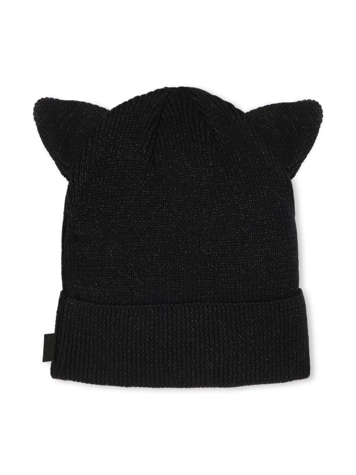 Cappello nero per bambina con logo