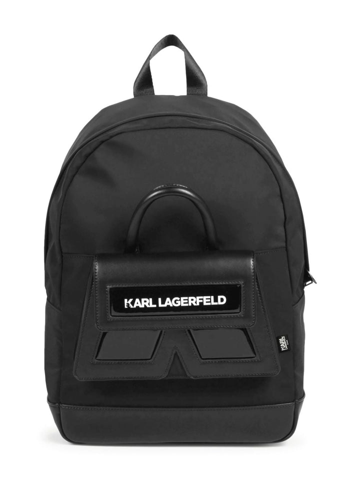 Black backpack for children with logo