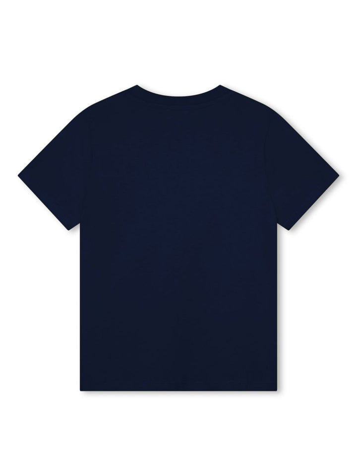 T-shirt blu navy per bambino con logo