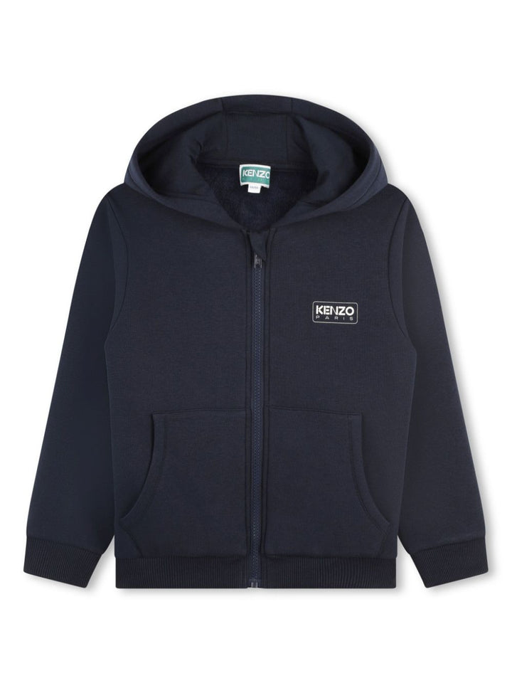 Felpa blu navy per bambino con logo