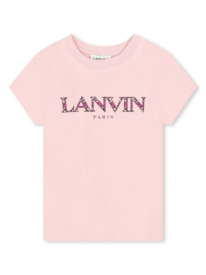 T-shirt rosa per bambina con logo