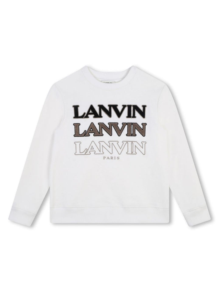 White sweatshirt for boys with logo