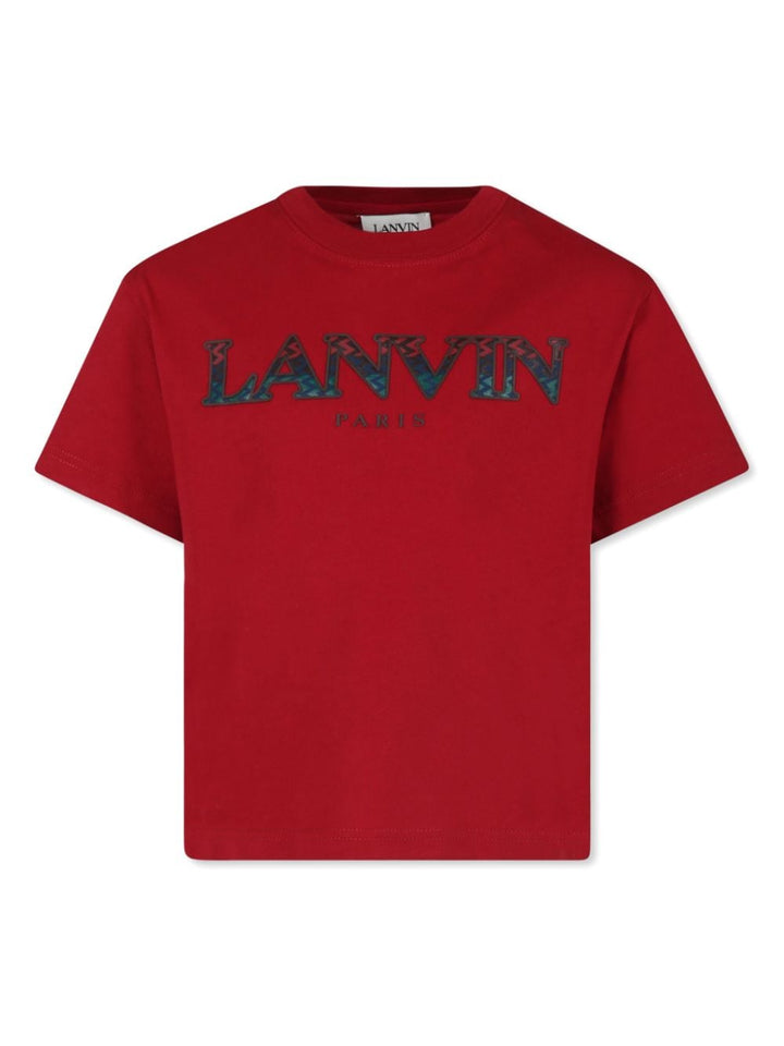 Red t-shirt for boys with logo