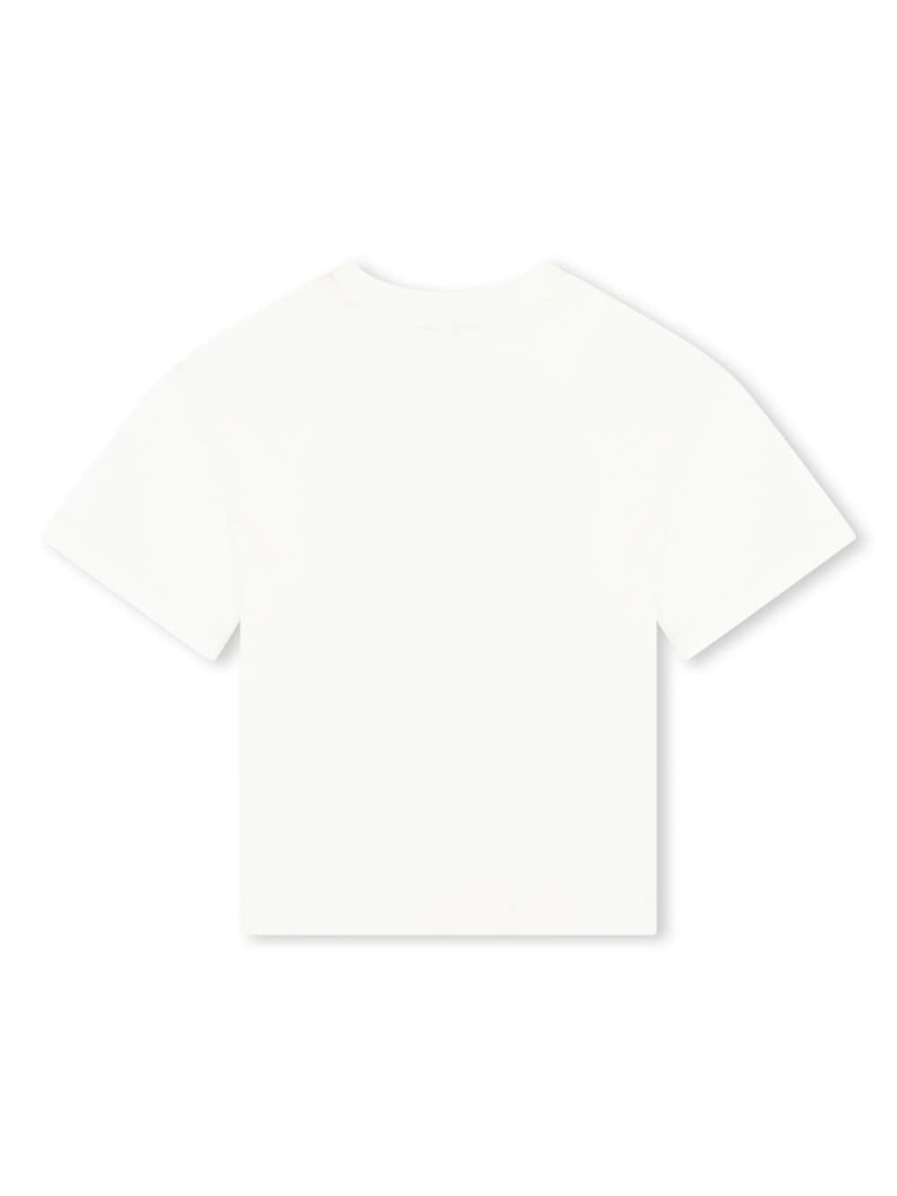 T-shirt bianco ottico per bambina con logo