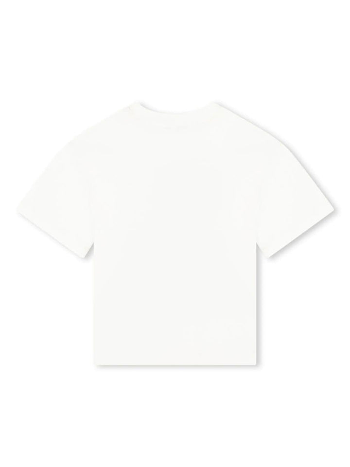 Optical white T-shirt for girls with logo