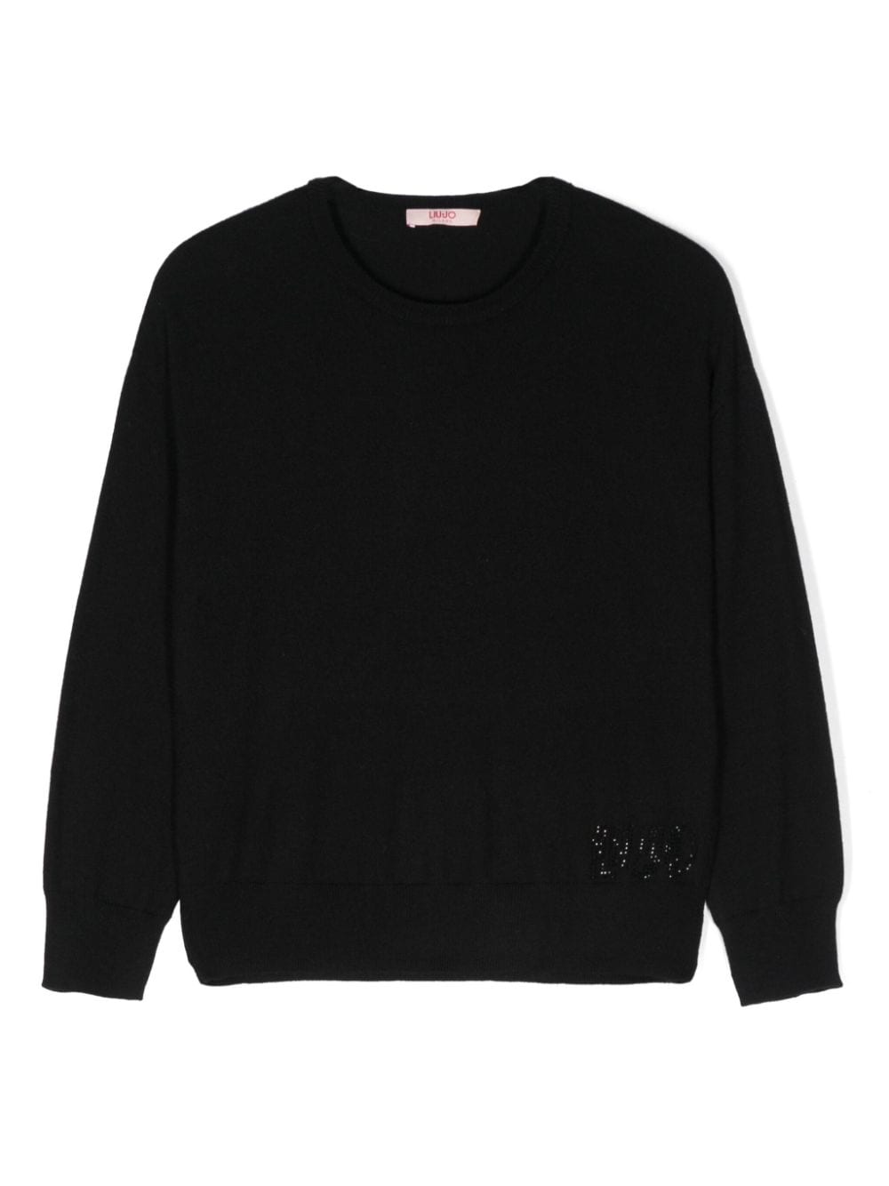 Maglione nero per bambina con logo GF4050MA12P 22222 Liu Jo 