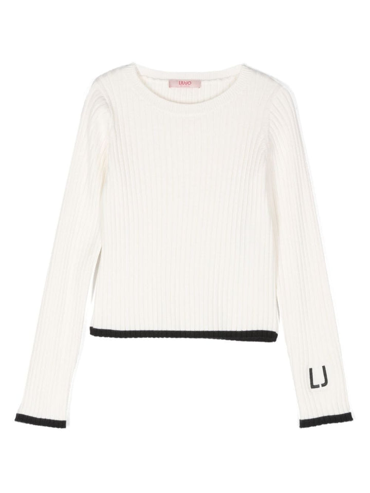 Maglia bianca per bambina con logo GF4138MA12P 71322 Liu Jo 