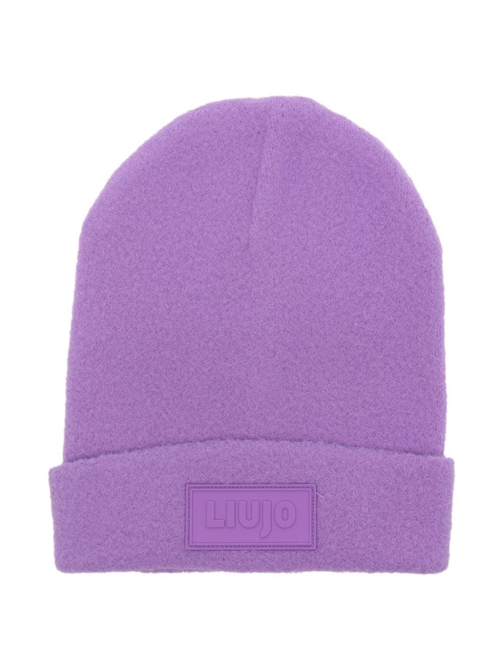 Cappello viola per bambina con logo