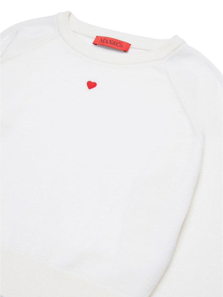 Maglione bianco ottico per bambina MX0003MX004 MX102 Max&co Kids 