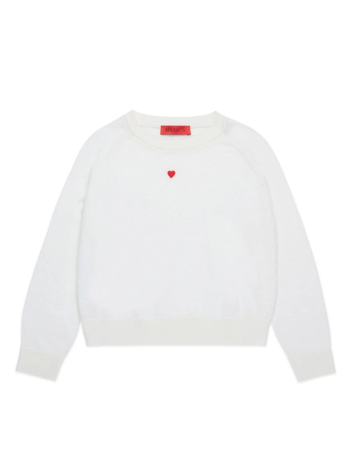 Maglione bianco ottico per bambina MX0003MX004 MX102 Max&co Kids 