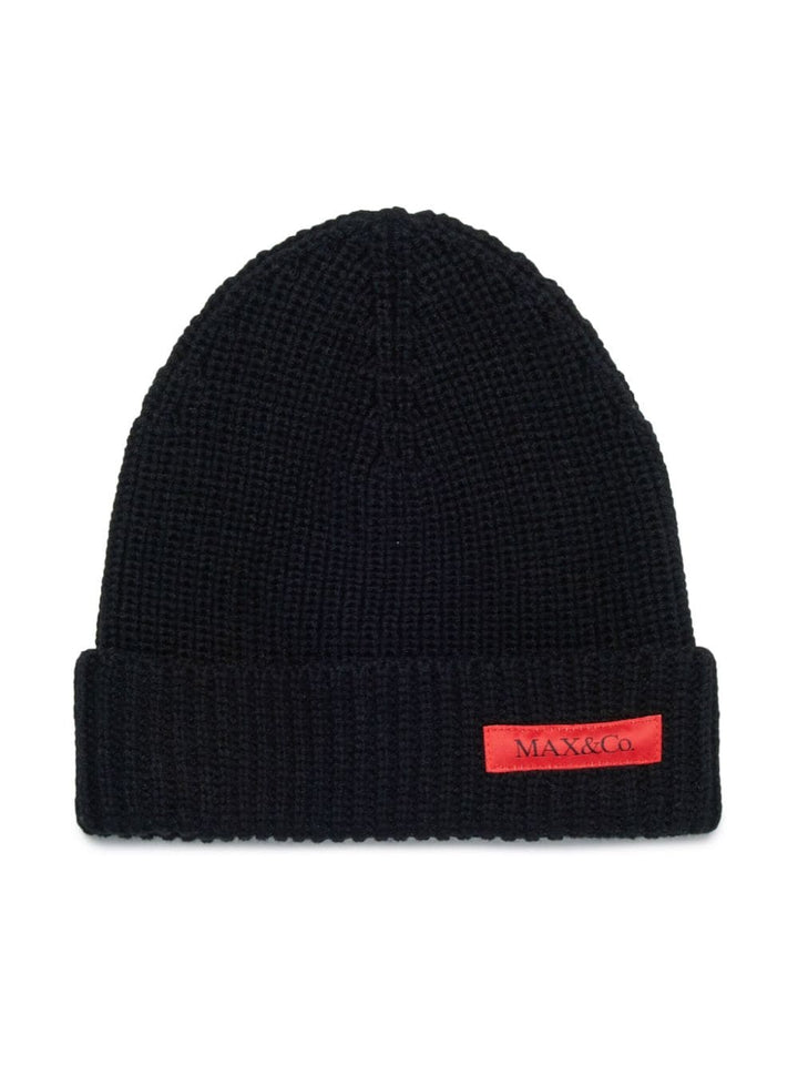 Cappello nero per bambina con logo MX0096MX048 MX900 Max&co Kids 
