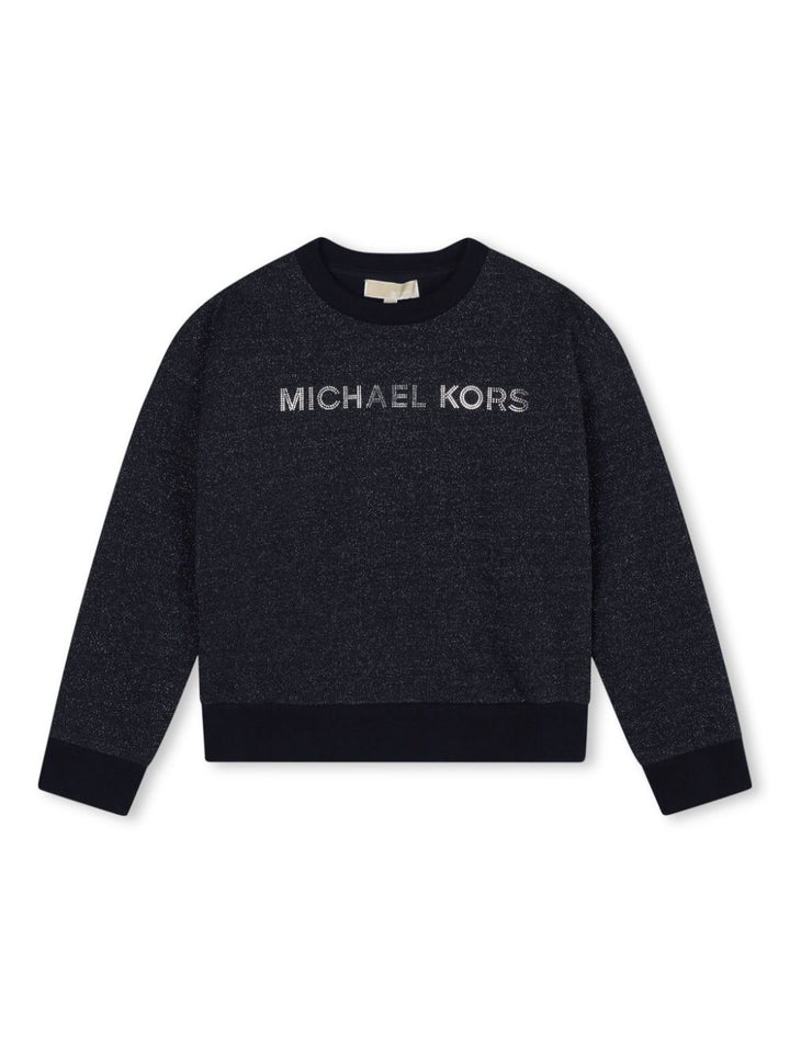 Midnight blue sweater for girls with logo