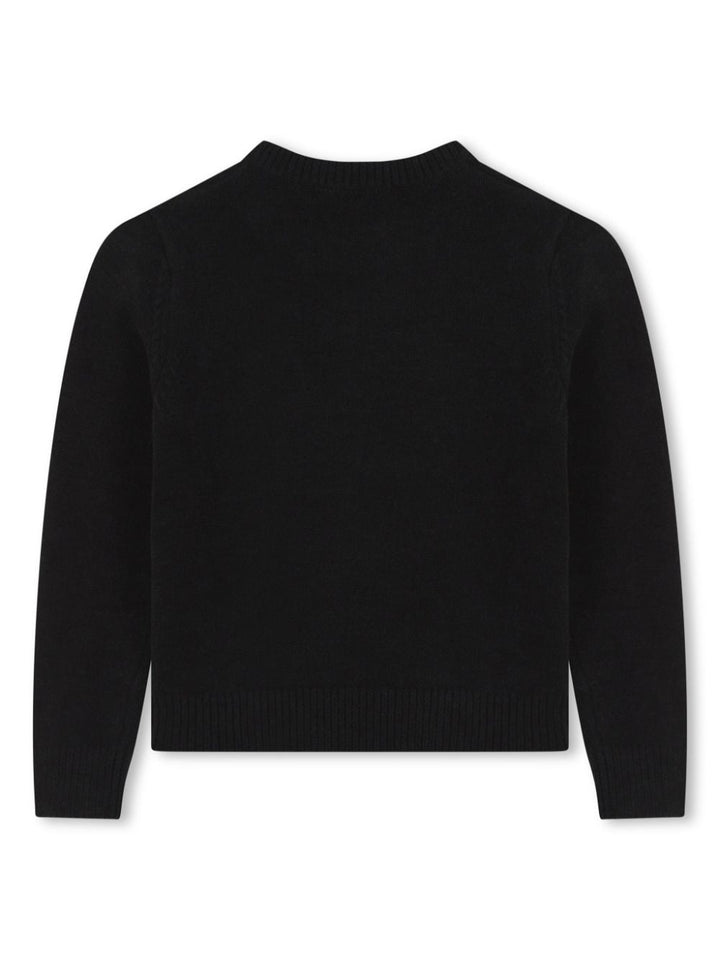 Black sweater for girls with logo