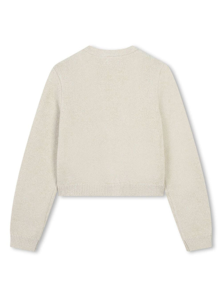 Cardigan bianco panna per bambina