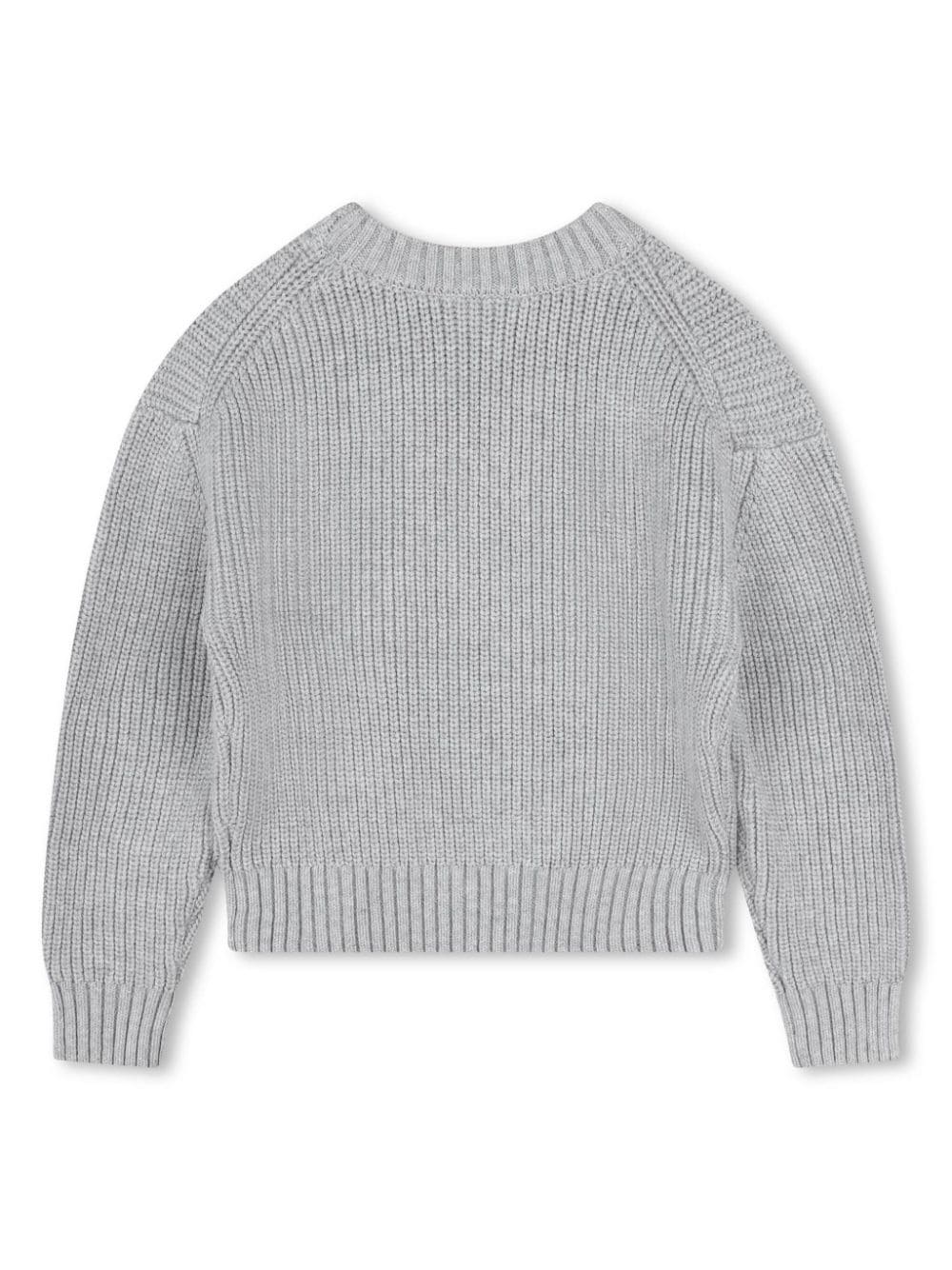 Gray sweater for girls with logo