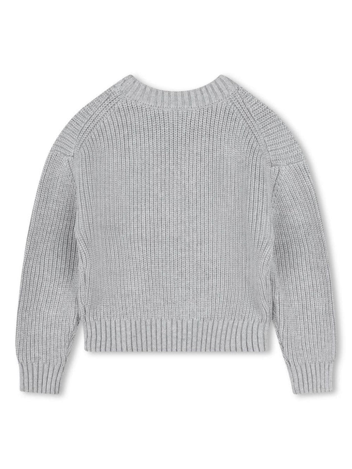 Maglione grigio per bambina con logo