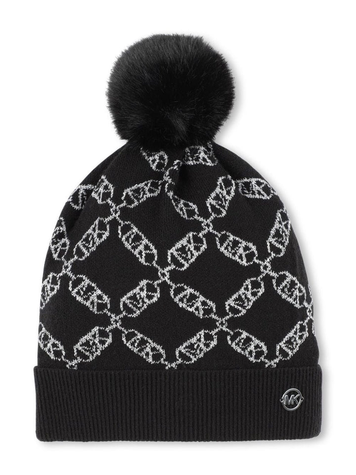 Black/white hat for girls with logo