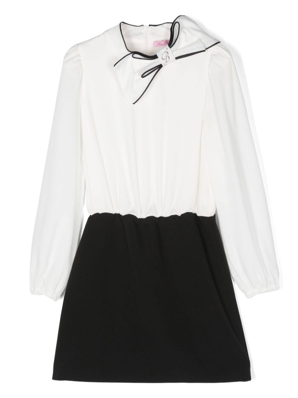 Abito bianco/nero per bambina IF4036T2614 09M04 Miss Blumarine 
