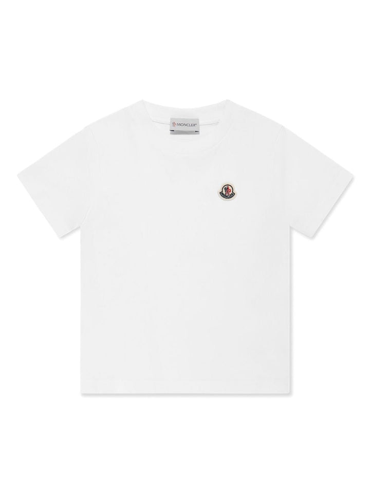 T-shirt per bambino in cotone bianca 9548C0000783907 001 Moncler Kids 