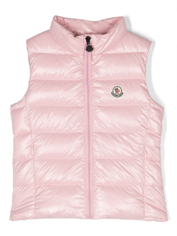 Gilet Ghany rosa chiaro per bambina con logo