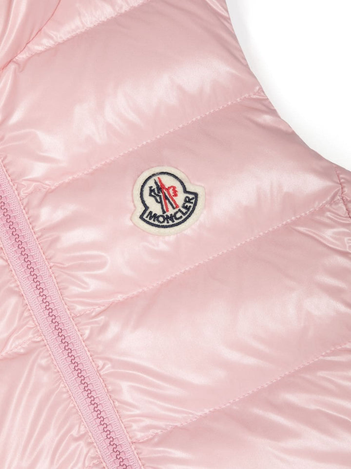 Gilet Ghany rosa chiaro per bambina con logo